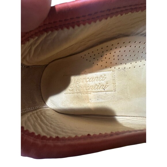 Mercanti Fiorentini Red Leather Men Size 11 M Horsebit Loafers Shoes Made Italy